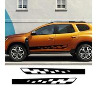 LYABYT Lot de 2 films autocollants en vinyle pour voiture, bandes latérales, décalcomanies graphiques de sport, pour Renault Dacia Duster Tuning Car 2022