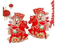 lyanny Autocollant de porte année du cheval 2026 | Décoration adhésive saisonnière, année du cheval sticker mural - pour locataire maison bureau culture amoureux chambre salon