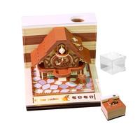 lyanny Calendrier 2026 Bloc-Notes 3D | Calendrier en Papier Bloc-Notes 3D avec Couverture Acrylique | Fournitures de Bureau pour Espaces de Travail | École Dortoir Nursery Appartement Chambre