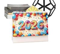 lyanny Calendrier De Bureau | Calendrier de Table à Strass,Planificateur Mensuel 2026 à Pages à Tourner pour Enseignantes Femmes Bureau Maison École Famille Intérieur