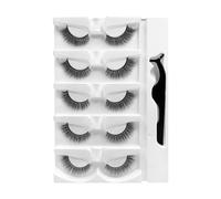 lyanny Cils auto-adhésifs réutilisables, sans colle - Faux cils 5 paires d'extensions de cils - Faux cils naturels sans colle, imperméables, pour débutants en maquillage et amateurs de beauté