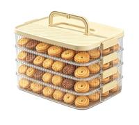 lyanny Conteneur de Transport à Desserts - Boîte-Conservation à Raviolis 4 Niveaux avec Poignée,Boîte De Rangement À Biscuits - pour maison cuisine salle à manger pique-nique camping raviolis biscuits