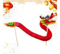 lyanny Danse du dragon chinois pour le Nouvel An - Guirlande de danse de dragon à faire soi-même, cadeau de découpe en papier, accessoires de fête de printemps