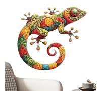 lyanny Gecko Décoration murale, sculpture en métal, sculptures de jardin colorées pour l'intérieur et l'extérieur, figurine de terrasse, cadeau