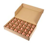 lyanny Lot de 24 boules de Noël rouges et dorées pour sapin de Noël - 6 cm - Pendentifs anti-éclats - Pour l'intérieur et l'extérieur - Cheminée - Décoration de fête