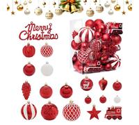 lyanny Lot de 65 boules de Noël, résistantes aux éclats, décoration festive pour balustrade, fête, mariage, événement, magasin, fiançailles, décoration de Noël pour événement d'arbre