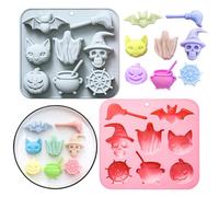 lyanny Moules Halloween | Moules à Gelée pour Fêtes | 2 Pièces en Silicone à Démoulage Facile pour Pâtissiers Amateurs, Chefs Pâtissiers, Blogueurs Culinaires, Loisirs Créatifs, Savon