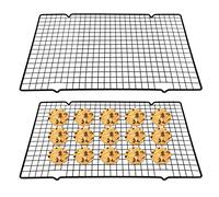 Lyaor 2 Pièces Grilles de Refroidissement pour Gâteaux 40x25cm Grille Rectangulaire à Pâtisserie en Acier au Carbone Antiadhésif Grille de Séchage Support de Cuisson pour Ménage Pâtisserie