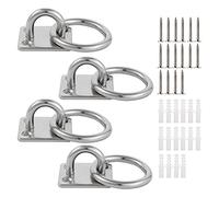 Lyaor 4 PCS M6 Plaque Oeillet avec Anneau en 304 Acier Inoxydable Crochet de Plafond Résistant Crochets de Fixation Muraux de Capacité 70kg pour Sac de Sable Balançoires de Yoga Accessoires de Bateau