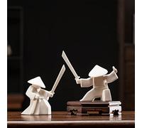 LYART Statue de guerrier de thé - Accessoires de décoration de thé - Cadeau pour salon de thé, maison, bureau, fête des enfants - Pour les amateurs de thé (blanc 1 et blanc 2)