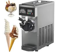 LYAYYDS Sorbetière Professionnelle de comptoir, 450 W, 3,5 L, Machine à crème glacée Molle, yaourtière avec Nettoyage Automatique pour yaourts, sorbets, Glaces et Boissons, 51 x 20 x 40 cm Silver