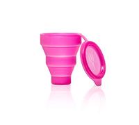 Lybera Stérilisateur pour coupe menstruelle, stérilisateur pliable pour micro-ondes en silicone, fabriqué en Italie, récipient pour coupelles menstruelles pratique et pratique pour une utilisation en extérieur