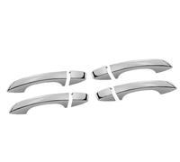 LYBH Cache-poignées De Porte Chromé Noir Pour VW Pour Golf 6 MK6 (2009-2013) - Décoration Et Protection Extérieure Poigner Porte Housse(Argent,Bouton 0)