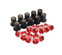 LYBH Écrous boulons Kit De Vis Et Boulons De Carénage De Pare-Brise De Moto pour Ducati Monster 1200 1200S 800 S2R Desmodue S4 S4R S4RS 1100 Vis Clips(Rouge)