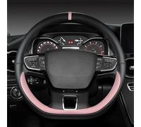 LYBH Housse De Volant De Voiture Respirante en Cuir Carbone pour Citroën C3 II III 2009-2020 C3 pour AIRCROSS 2017-2021 Protection de Volant(Rose)