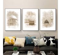 LYBOHO Lot de 3 Posters Islamiques - Calligraphie Arabe sur Toile, Coran, Décoration Murale pour Salon, Sans Cadre, Architecture Islamique - 3 Pièces, 20 x 30 cm