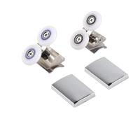 Lybunair Lot de 2 Roulettes de Porte de Douche, Roulette Porte Coulissante Douche, Roulettes de Porte de Douche Double en Alliage de Zinc, Glisse Lisse de 26mm