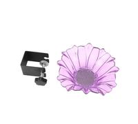 Lybunair Mangeoire à oiseaux en acier au carbone en plastique en forme de fleur avec bol de bain pour décoration de jardin, cour (violet)