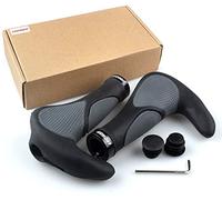 LYCAON Poignées antidérapantes pour vélos Vélos antidérapants Vélos Poignées de Guidon adaptées aux VTT/BMX/Mountain/Downhill/Foldable/Urban Bicycles/Scooter (Noir Ergonomique)