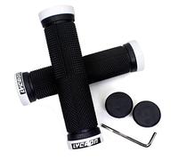 LYCAON Poignées de Guidon de vélo, poignée de butée de Bicyclette antidérapante avec Serrure en Aluminium, poignée de vélo pour Scooter Cruiser Chaise roulante en vélo (Blanc, General End Caps)