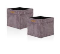 Lycce Boîtes Kallax Cord Set de 2 | Insert Kallax 33 x 33 x H31 cm | Boîte de rangement avec housse en corde amovible adaptée pour l'étagère Kallax | Boîtes de rangement pliables en non-tissé | rose