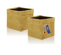 Lycce Boîtes Kallax Cord Set de 2 | Insert Kallax 33 x 33 x H31 cm | Boîte de rangement avec housse en corde amovible adaptée pour l'étagère Kallax | Boîtes de rangement pliables en non-tissé |