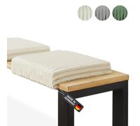 Lycce Housse de Banc Deluxe avec Coussin à Serrer et Rembourrage Extra, Tissu Corduroy Beige, Pour Bancs d'une Profondeur de 35 cm et Plus