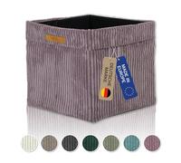 Lycce Kallax Boîte en velours côtelé tendance | Panier de rangement pour étagère Kallax | Boîte pliante 33 x 33 x 31 cm avec housse amovible | Fond avec revêtement en non-tissé | Cube de rangement |