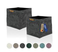 Lycce Kallax Boîtes Cord Lot de 2 | Insert Kallax 33 x 33 x H31 cm | Boîte de rangement avec housse Cord amovible compatible avec étagère Kallax | boîtes de rangement pliables en non-tissé extensible