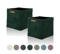 Lycce Kallax Lot de 2 boîtes de rangement amovibles - Insert Kallax - 33 x 33 x 31 cm - Housse en velours côtelé