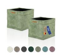 Lycce Kallax Lot de 2 boîtes de rangement en velours côtelé - Insert Kallax - 33 x 33 x 31 cm - Avec housse amovible en velours côtelé - Convient pour étagère Ikea Kallax - Boîtes de rangement