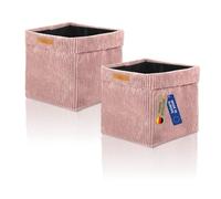 Lycce Kallax Lot de 2 boîtes de rangement en velours côtelé - Insert Kallax - 33 x 33 x 31 cm - Boîte de rangement avec housse amovible en velours côtelé - Convient pour étagère Kallax - Boîtes de