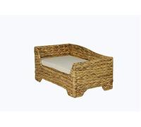 Lycce Lit pour chat tressé avec coussin doux en jacinthe d'eau 52 cm x 33 cm x 27 cm