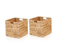 Lycce Lot de 2 paniers de rangement Kallax - En jacinthe d'eau naturelle - 33 x 33 x 33 cm