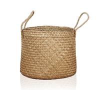 Lycce Panier à linge Rong avec anse | Jonc de mer taille 2 (diamètre 40 cm) | Idéal comme panier de rangement ou panier à linge pour la salle de bain, la chambre à coucher, le salon, la chambre