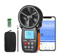 LYCEBELL Anémomètre Professionnel avec Contrôle WiFi & Journalisation - Capteur Sans Fil de Vitesse du Vent et Température pour VMC, Drones, Voile, Surf, avec MAX/MIN/MOY, Compatible Zigbee