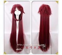 Lycée DxD Rias Gremory 90 cm de Long vin rouge résistant à la chaleur cheveux Cosplay Costume perruque + bonnet de perruque gratuit
