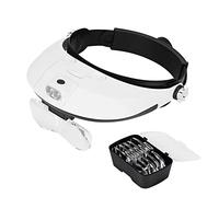 Lychee Loupe LED, mains libres, zoom 1x-3,5x, 6 lentilles détachables, tête-fixée, lumières pour lecture, bijoux, réparation horlogère (01)