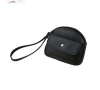 Lychee Pattern Women's Mini Wallet - PU Leather Purse with Key Ring, Noir , Taglia Unica
