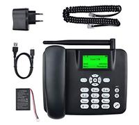 Lychee SIM Téléphone Fixe sans Fil GSM Quadri-Bande sans Fil - Grand écran rétroéclairé,Téléphone de Bureau pour Bureau/Hôtel/Résidentiel(Noir 02)