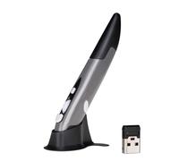 Lychee USB 2,4 GHZ Wireless Stylo Souris sans Fil Optique 500/1000 DPI Réglable pour Ordinateur Portable/PC/Notebook/Mac (Gris)