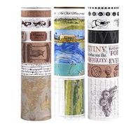 Lychii 21 Rouleaux Washi Tape Set, Vintage Ruban Adhésif Décoratif Masking Tapes pour Arts, Bullet Journal, Scrapbooking, Bricolage, Emballage