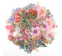 Lychii Scrapbooking Autocollants,240 pcs Autocollants de Décoration en PVC avec Plantes et Fleurs Naturelles, Marquage à chaud Autocollants pour Album Artisanat, Calendrier Planificateur