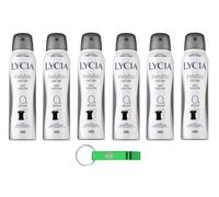 Lycia Lot de 6 déodorants en spray Invisible Fast Dry, déodorant 0 % de taches et de lumière 150 ml + porte-clés Beni Culinari
