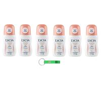 Lycia Lot de 6 déodorants roll-on Beauty Care 0 % alcool 50 ml + porte-clés Beni Culinari