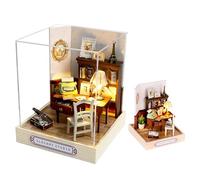 Lycidae Kit maison miniature à faire soi-même, mini maisons de poupées, kit en bois 3D avec LED et housse anti-poussière, artisanat fait à la main pour enfants, adolescents, adultes, amis, décoration