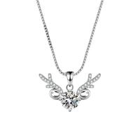 Lyciel haut de gamme Moissanite pendentif collier pour les femmes, 1CT s925 argent pur plaqué de platine, bon cadeau (BTXL-029,Inlaid with genuine moissanite diamonds)