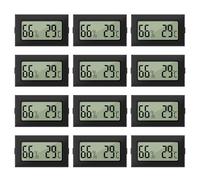 LYCXAMES Lot de 12 mini thermomètres et hygromètres numériques LCD 2 en 1 pour l'intérieur et l'extérieur Pour serre, cave
