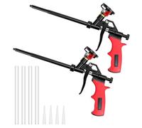 LYCXAMES Lot de 2 Pistolets à Mousse Polyuréthane avec Valve - Pas besoin de Nettoyant - Pistolet Doseur en Métal avec Poignée Ergonomique en Plastique - Pour Bricoleurs et Professionnels - Rouge