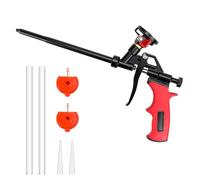 LYCXAMES Pistolets à Mousse Polyuréthane avec Valve - Pas besoin de Nettoyant - Pistolet Doseur en Métal avec Poignée Ergonomique en Plastique - Pour Bricoleurs et Professionnels - Rouge